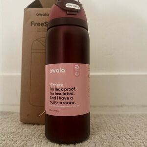 Owala Dupe (BlackCherry) Insulated Water Bottle with Built-in Straw